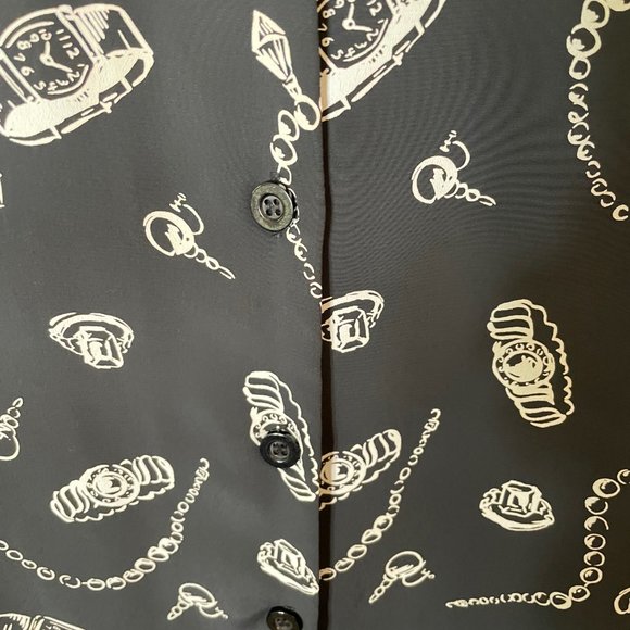 Leslie Fay Sportswear Button Vest Size Large Black Background with Cream Images - Picture 6 of 10